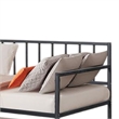 Pemberly Row Slatted Daybed with Pull Out Trundle in Black Metal