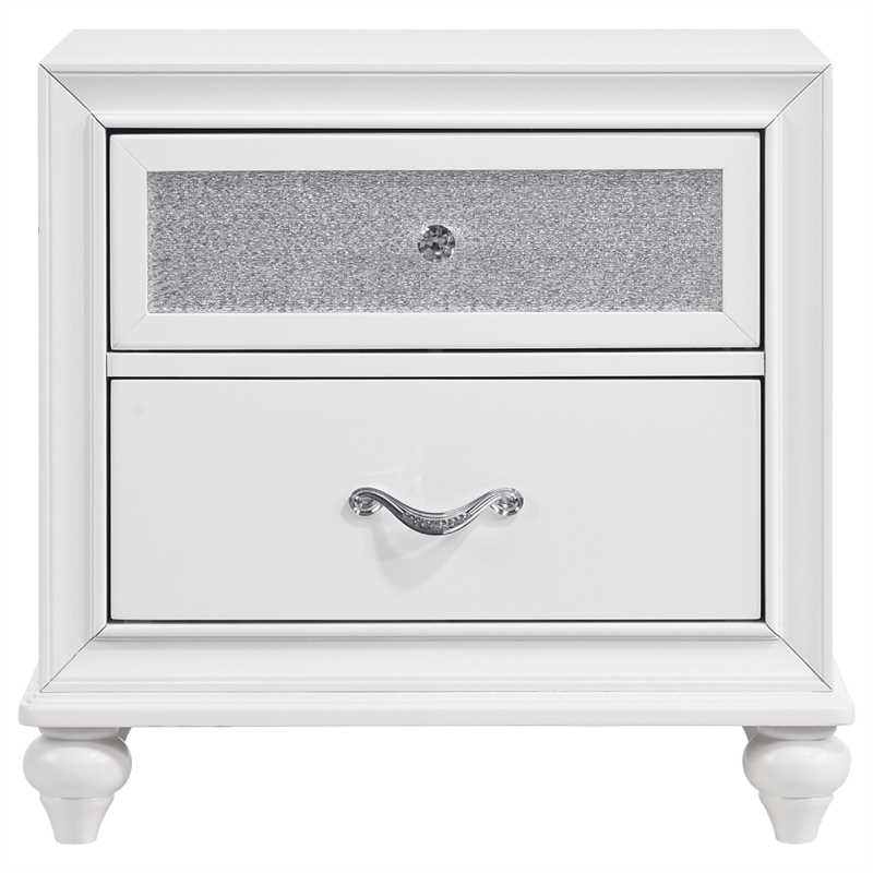 Pemberly Row 4 Piece King Bedroom Set with Tufted Wingback in White
