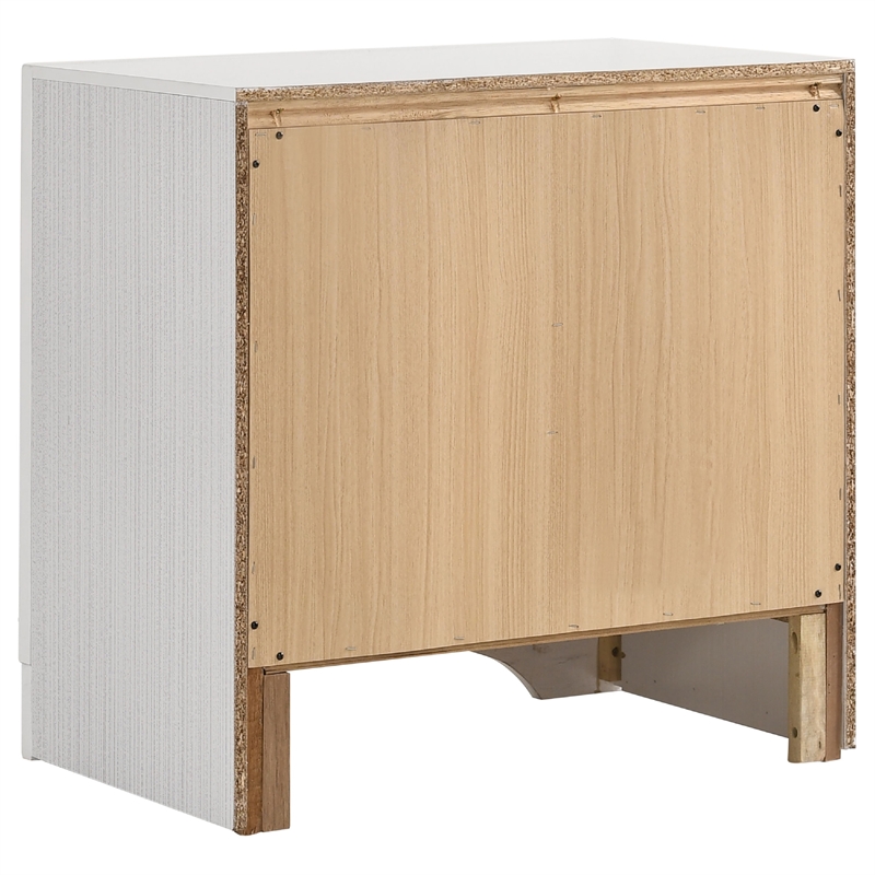 Pemberly Row 5 Piece Twin Bedroom Set with Glitter Accent in White