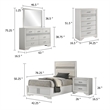 Pemberly Row 5 Piece Twin Bedroom Set with Glitter Accent in White