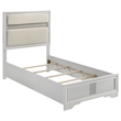 Pemberly Row 5 Piece Twin Bedroom Set with Glitter Accent in White