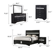 Pemberly Row 5 Piece California King Bedroom Set with Glitter in Black