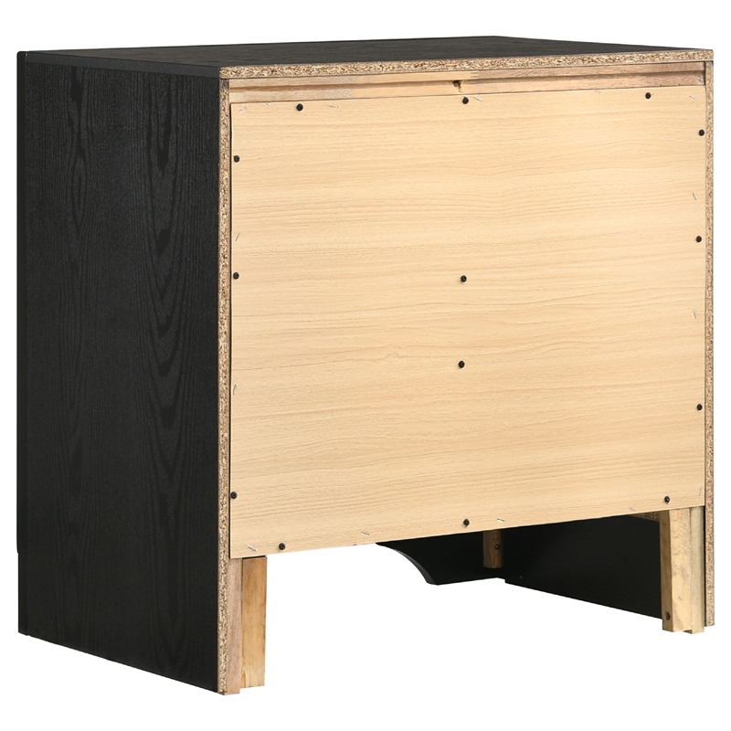 Pemberly Row 5 Piece Twin Bedroom Set with Glitter Accent in Black