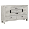 Pemberly Row 4 Piece Queen Storage Panel Bedroom Set in Distressed White