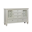 Pemberly Row 4 Piece King Panel Bedroom Set in Cream White Wood