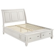 Pemberly Row 4 Piece Queen Storage Panel Bedroom Set in Cream White