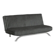 Pemberly Row Channel Tufted Futon Sofa Bed in Charcoal Gray Fabric