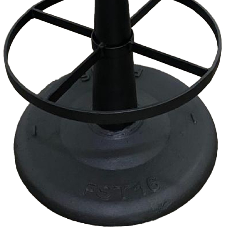 Pemberly Row Mushroom Counter Stool in Brown Ribbed Leather with Iron Base
