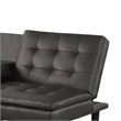 Pemberly Row Futon Sofa Bed with Drop Down Tray in Gray Faux Leather