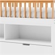 Pemberly Row Twin Bookcase Bunk Bed with Trundle in White and Natural Oak