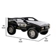 Pemberly Row Kids Twin Off-Road Car Bed with LED Headlights in Black
