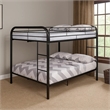 Pemberly Row Full over Full Metal Bunk Bed with Ladders in Black