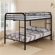 Pemberly Row Full over Full Metal Bunk Bed with Ladders in Black