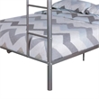 Pemberly Row Full over Full Metal Bunk Bed with Ladders in Silver