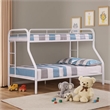 Pemberly Row Twin over Full Metal Bunk Bed with Ladders in Silver