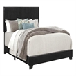 Pemberly Row Twin Size Upholstered Bed with Black Legs in Black