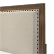 Pemberly Row Twin Bed with Nailhead Upholstered Headboard in Cherry Brown