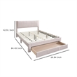 Pemberly Row Queen Bed with Storage Drawer in Light Pink Corduroy
