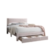 Pemberly Row Queen Bed with Storage Drawer in Light Pink Corduroy