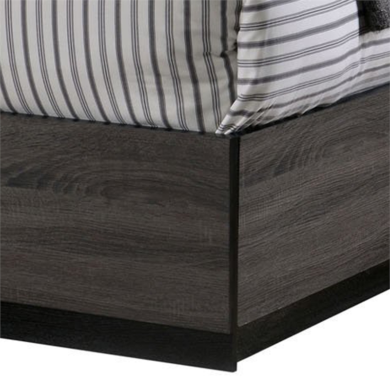 Pemberly Row Wooden California King Bed with Bookcase Headboard in Gray