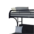 Pemberly Row Twin XL over Queen Futon Bunk Bed with Guardrails in Black