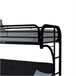 Pemberly Row Twin XL over Queen Futon Bunk Bed with Guardrails in Black