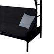 Pemberly Row Twin XL over Queen Futon Bunk Bed with Guardrails in Black