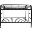 Pemberly Row Twin over Twin Metal Bunk Bed with Side Ladders in Black