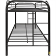 Pemberly Row Twin over Twin Metal Bunk Bed with Side Ladders in Black