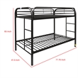 Pemberly Row Twin over Twin Metal Bunk Bed with Side Ladders in Black