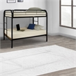 Pemberly Row Twin over Twin Metal Bunk Bed with Side Ladders in Black