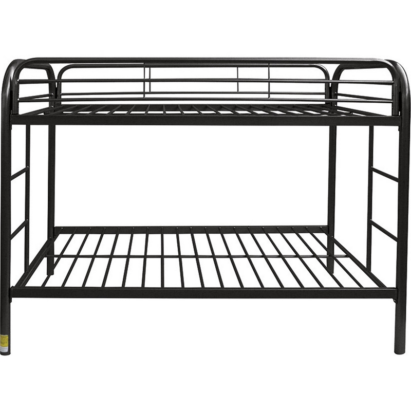 Pemberly Row Twin over Twin Metal Bunk Bed with Side Ladders in Black