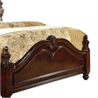 Pemberly Row Baroque Queen Bed with Scalloped Carved Top in Cherry Brown