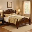 Pemberly Row Traditional Eastern King Bed with Floral Carvings in Brown