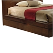 Pemberly Row Platform Queen Bed with Side Rail Seating in Brown