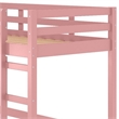 Pemberly Row Twin Loft Bed with Wooden Frame and Attached Ladder in Pink