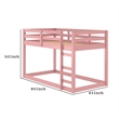 Pemberly Row Twin Loft Bed with Wooden Frame and Attached Ladder in Pink