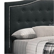 Pemberly Row King Upholstered Bed with Tufted Headboard in Charcoal Burlap