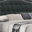 Pemberly Row King Upholstered Bed with Tufted Headboard in Charcoal Burlap