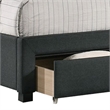 Pemberly Row King Upholstered Bed with Tufted Headboard in Charcoal Burlap