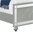 Pemberly Row California King Panel Bed with LED and Faux Leather in Silver