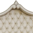 Pemberly Row Queen Bed with Tufted Velvet and French Carved Wood in Ivory