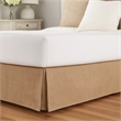 Pemberly Row Full Bed Skirt with Split Corners and Burlap Drop in Brown