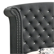 Pemberly Row Wingback King Bed with Tufted Headboard in Gray Velvet