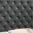 Pemberly Row Wingback King Bed with Tufted Headboard in Gray Velvet