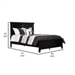 Pemberly Row King Bed with Classic Molded Panel Headboard in Black Wood