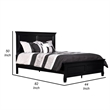 Pemberly Row Twin Bed with Classic Molded Panel Headboard in Black Wood