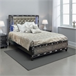 Pemberly Row Queen Storage Bed with LED Headboard and 2 Drawers in Black