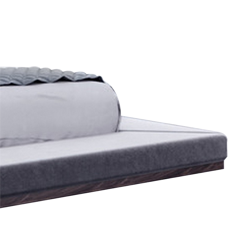 Pemberly Row California King Bed with Built In Nightstands in Dark Gray