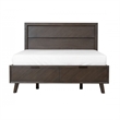 Pemberly Row Queen Platform Bed with 2 Storage Drawers in Brown